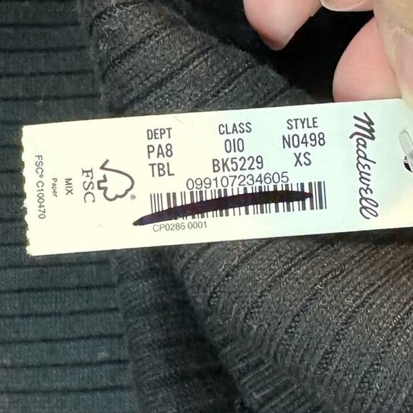 Madewell Black Off-Shoulder Long-Sleeve Top Size XS - Picture 12 of 12